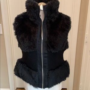 Faux fur zip up vest